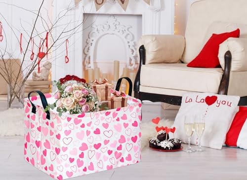 MAIZMZ Girls Gift Basket Heart Print Storage Cube - Image 2