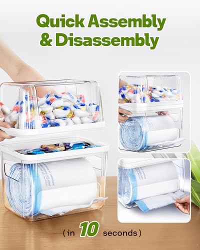 Kaen 3 in 1 Trash Bag Dispenser Under Sink Dishwasher Pod Organizer - Image 6