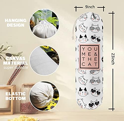 Funny You Me & The Cat, Grocery Bags Holder Organizer - Image 2
