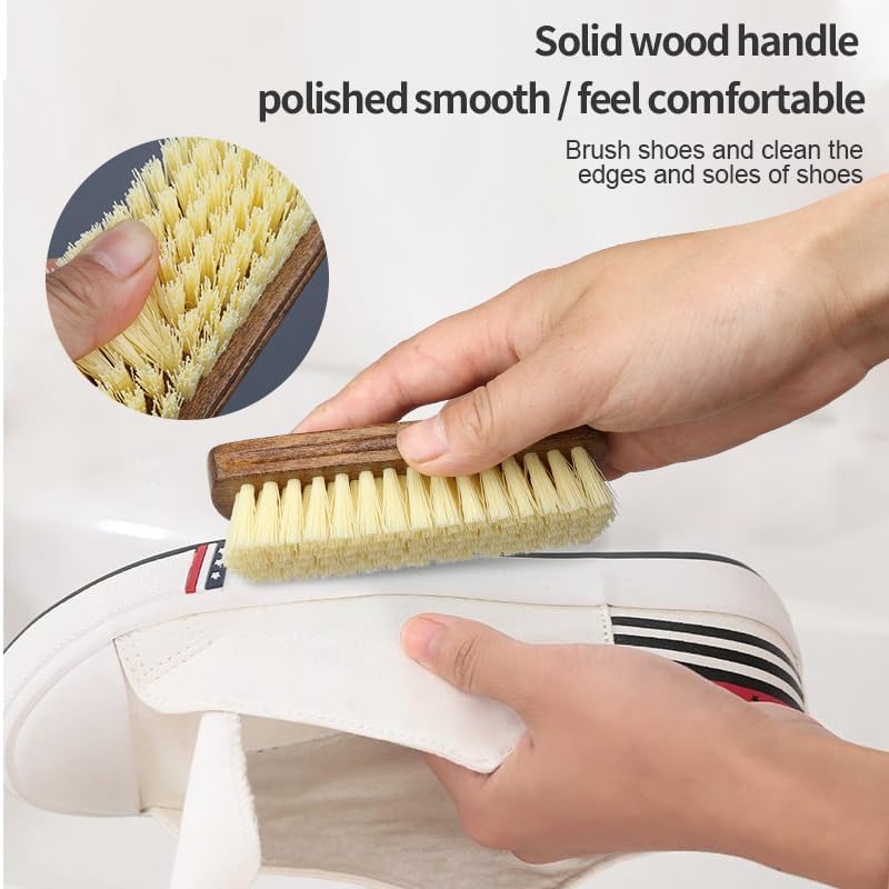 MAXIMILIAN Shoe Shine Brush Kit 3Pcs Suede Brush Solid Wood Shoe Brushes - Image 5