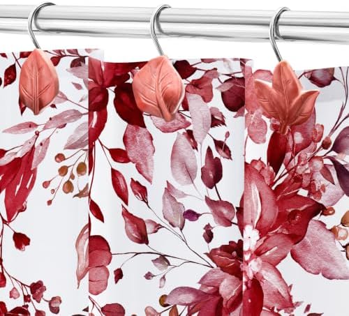 Terracotta Plant Leaf Shower Curtain Hooks, Eucalyptus Bathroom Decor - Image 5