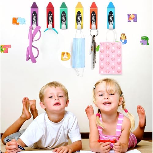 Cinnvoice 6 Pcs Crayon Classroom Decoration Crayon Magnetic Hooks Colorful Wall - Image 5