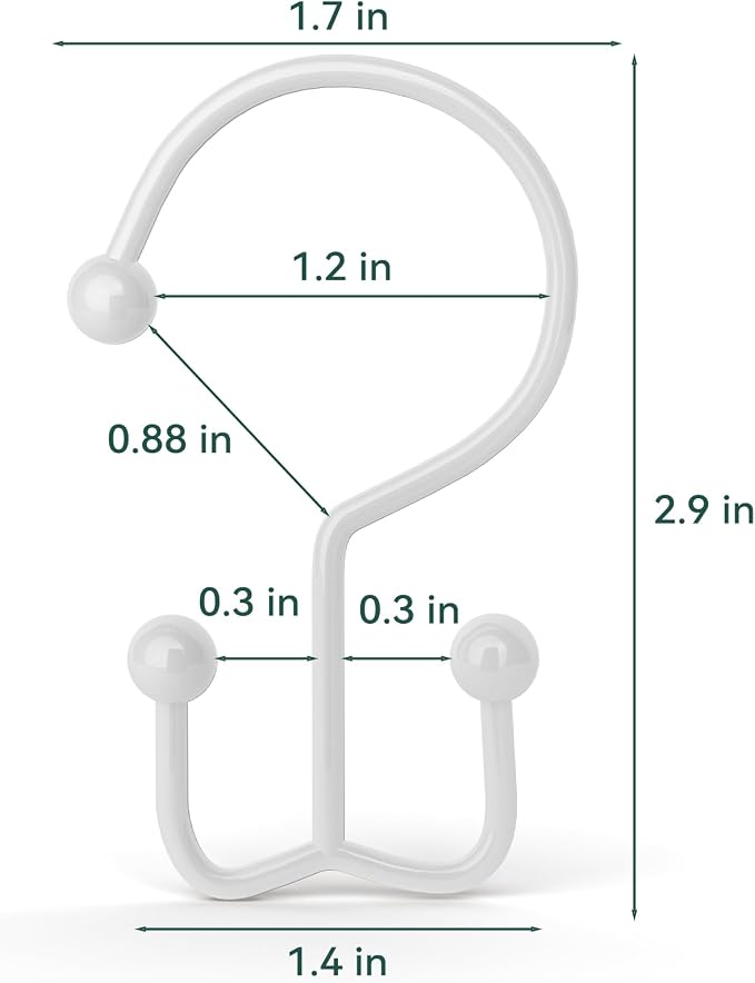 24 Pcs Shower Hooks & Rings, Durable Rust Proof Double Glide Rings, Simple Hooks - Image 4