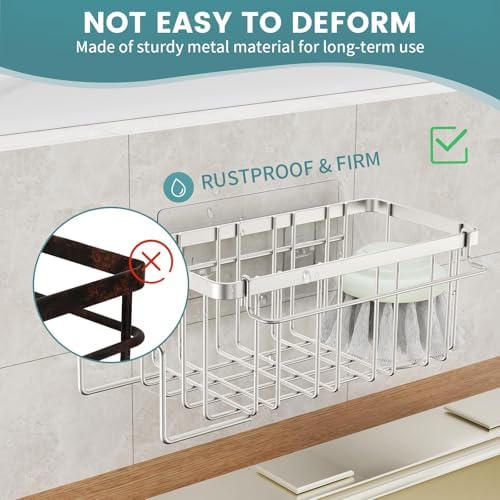 4-in-1 Sponge Holder for Kitchen Sink, Sink Caddy Organizers - Image 6