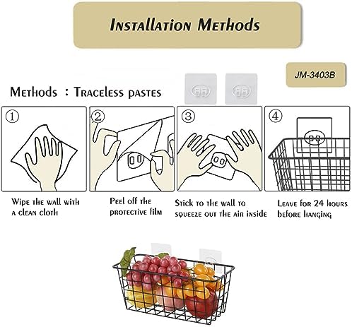 JUNCHU CHERRY 4 Pack Hanging Sorage Basket, Bathroom Basket, Household Goods - Image 7