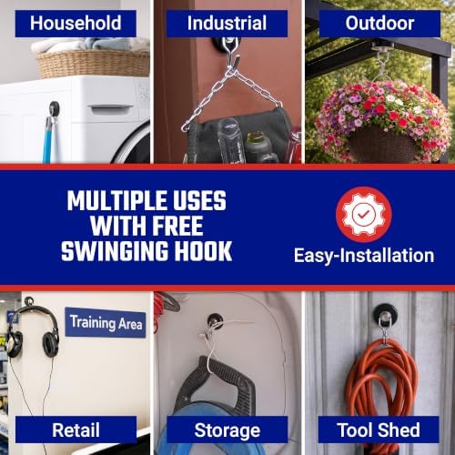 Master Magnetics 7580 Magnetic Hook Organizer Rotating Swing Hook 65 Pound Pull - Image 5