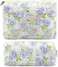 Quilted Cotton Cosmetic Bag 2Pcs Coquette Makeup Bag Travel Makeup Bag by Lestp