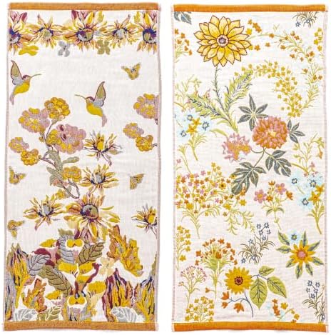 100% Cotton Cotton Floral and Bird Kitchen Towels, 2 Pack by STASOPTK
