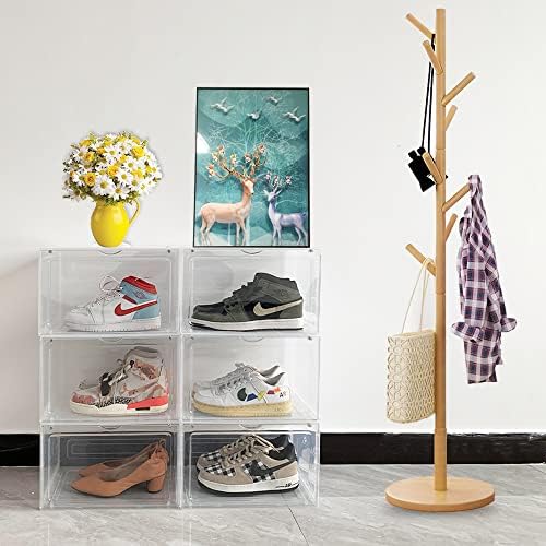 8 PACK XL Shoe Storage Box, Drop Side Sneaker Display Case, Shoe Boxes Clear - Image 2