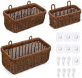 3 Pcs Woven Hanging Wall Baskets by Unknown