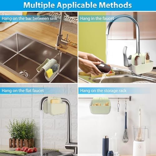 Sponge Holder for Kitchen Sink, Silicone Sink Saddle Caddy Organizer Rack - Image 4