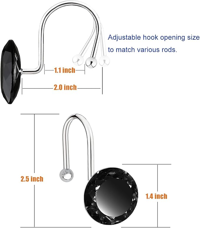 24PCS Shower Curtain Hooks Rings - Image 2