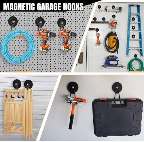 4 Pack Magnetic Hooks Heavy Duty, 2.6'' Large Strong Utility Magnet Hooks - Image 5