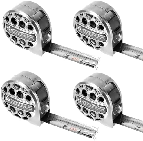 4PCS Tape Measure 25Ft/7.5M Double Side Scale Metric/Imperial Mesuring Tape by Unknown