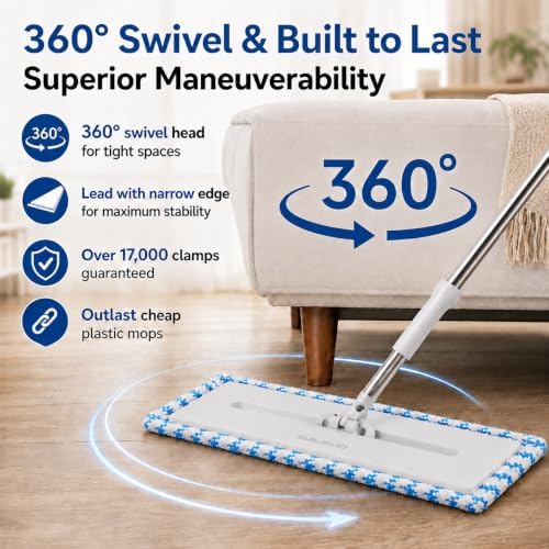 Mops for Floor Cleaning Hands-Free Flat Floor Mop Kit Sweeper - Image 4