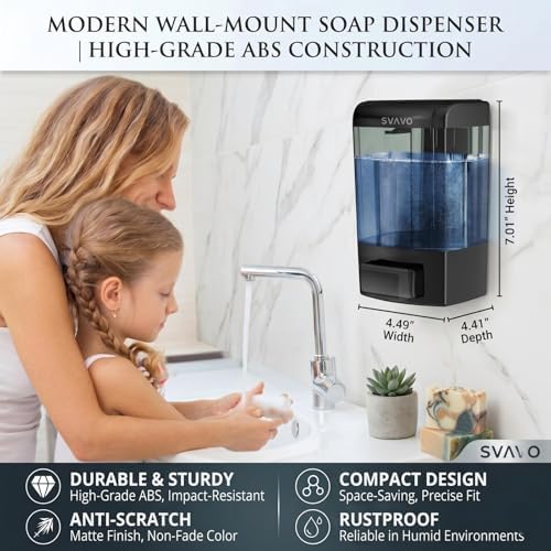 SVAVO Wall Mounted Soap Dispenser Kitchen Bathroom Manual Soap Dispenser - Image 4