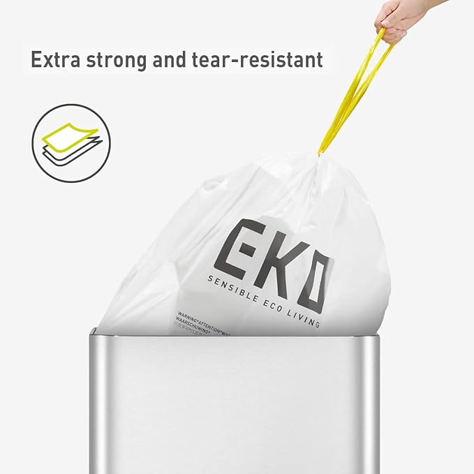 EKO 21 Gallon / 50-90 Liter, Drawstring Trash Bags, Extra-Strong Unscented - Image 4