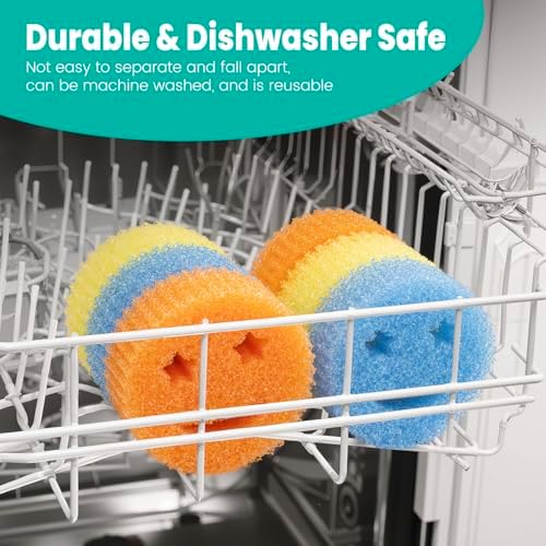 Dish Scrub Sponges, Non-Scratch Temperature Controlled Smiley Color Sponge - Image 3