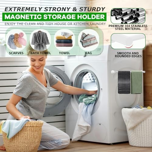 ULIBERMAGNET Magnetic Towel Holder, Magnetic Towel Rail White - Image 3