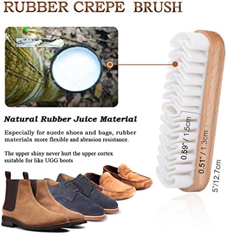 TAKAVU Shoe Shine Kit 4pcs, 100% Horse Hair, Polish & Crepe Suede Brush - Image 5