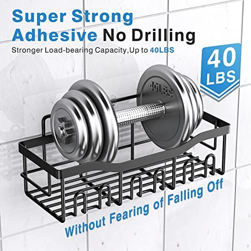 Shower Caddy 2 Pack, Adhesive Shower Organizer - Image 4