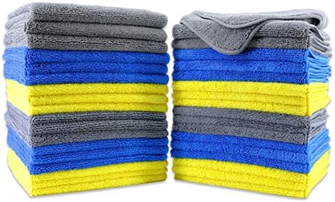 POLYTE 300 GSM Multipurpose Microfiber Cleaning Towel, 16x16 in, 36 Pack by Polyte