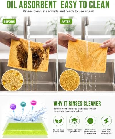 COOLMI Kitchen Dish Cloths, Easy-Rinse Dish Towels - Image 2