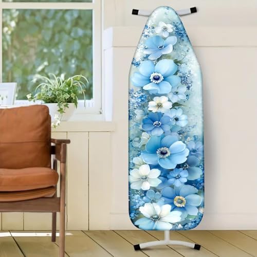 Nuxovilar Blue White Flowers Oil Painting Ironing Board Cover 15x54 - Image 2