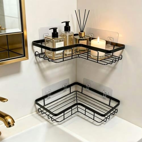 Shower Caddy 2 Pack, No Drilling Adhesive Bathroom Organizer Shelf Rack by Unknown