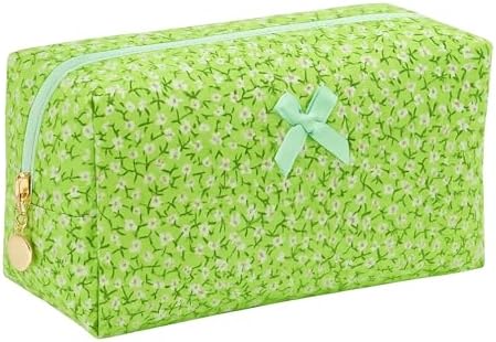 Large Pencil Case, Quilted Cotton Pencil Pouch, Cute Floral Pen Bag by OIMEIJewelry