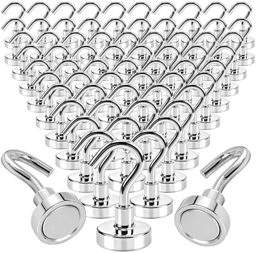 50Pack Silver Magnetic Hooks, 0.63" Heavy Duty Hooks by Unknown