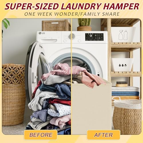 150L Laundry Hamper 2 Section, Large Laundry Hamper - Image 6