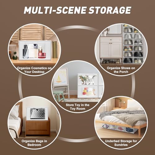 20 Pack Shoe Storage Boxes, Foldable Shoe Container - Image 2