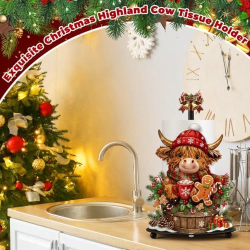Chunful Highland Cow Christmas Paper Towel Holder - Image 7