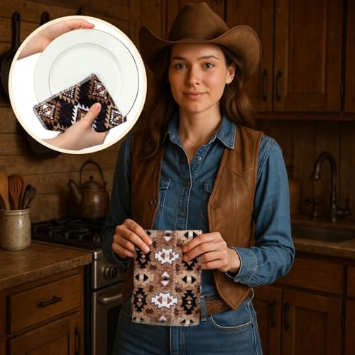 36 Pack Reusable Cloth Kitchen Paper Towels, Western Aztec - Image 3
