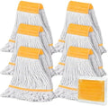 6PK Heavy Duty Commercial Mop Head Replacement- Loop End Cotton Blend String by KalTell