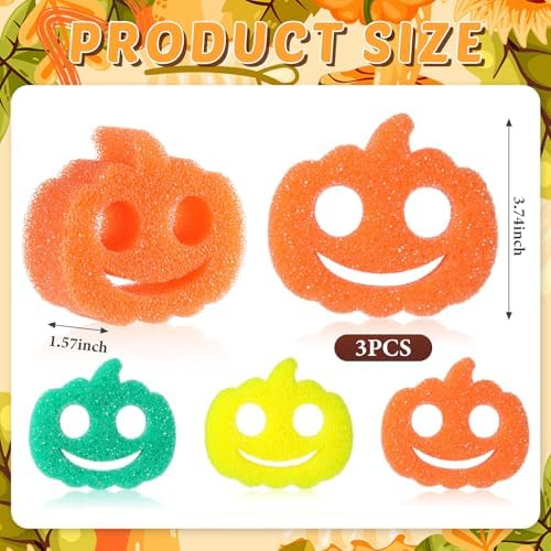 FillTouch Thanksgiving Pumpkin 3 Pcs Scrub Sponge - Image 6