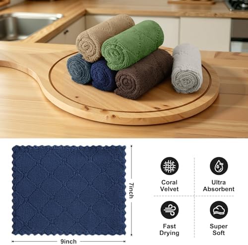 Homaxy Super Soft 12 Pack Coral Velvet Dish Cloths - Image 2