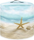 Air Fryer Dust Cover Compatible with 3 Quart, Dust Protection Insulated Kitchen Appliance Cover with Top Handle and Storage Pockets for Women Wife Gift, Beach Starfish