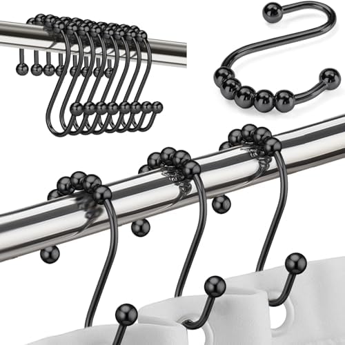 Silkfly Stainless Steel Shower Curtain Hooks, Rust Resistant Glide Hooks by Silkfly