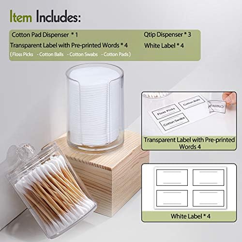 4 Pcs Acrylic Qtip Holder Dispenser - Image 3