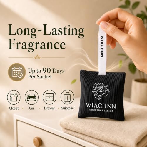 4-Packs Hanging Scented Sachets | Long-Lasting Closet Deodorizer Air Freshener - Image 6