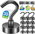 12 Pack Magnetic Hooks for Cruise Cabins 30lbs Heavy Duty Magnet by MUKFIRM