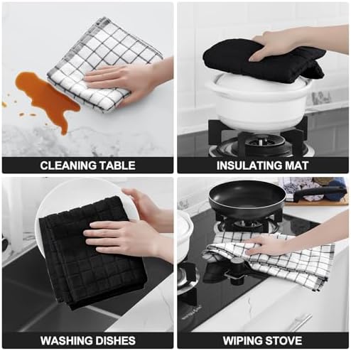 Homaxy Large Premium Cotton Kitchen Towels 16"x 28", 12 Pack - Image 4
