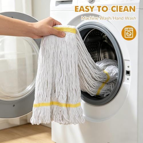 Commercial Mop Heavy Duty Industrial Mop- 3 Extra Large Cotton Looped Heads - Image 6