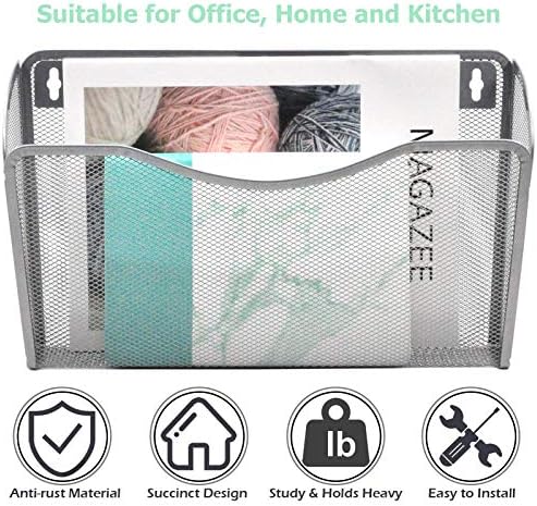 EASEPRES 6 Single Pocket Mesh Hanging File Organizer, Vertical Wall Mounted - Image 5