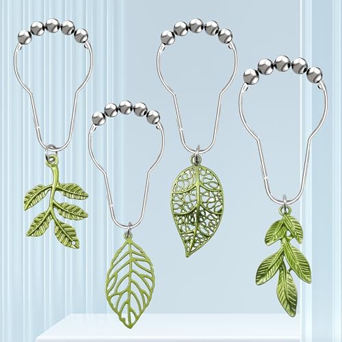 12pcs Tree Leaf Shower Curtain Hooks Rings, Woodland Forest Style Theme Home - Image 6