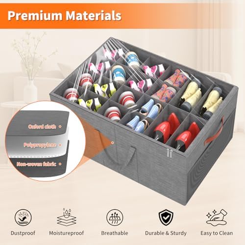 Aokeyee 2 Pack Shoe Organizer for Closet, Large Shoe Storage Box - Image 3