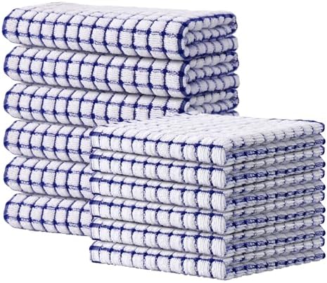 Kitinjoy Cotton 12 Pack Kitchen Towels and Dishcloths Sets by Kitinjoy