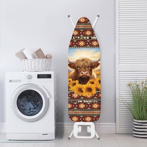 Aztec Highland Cattle Ironing Board Cover and Padding Standard Size Boho Table - Image 4
